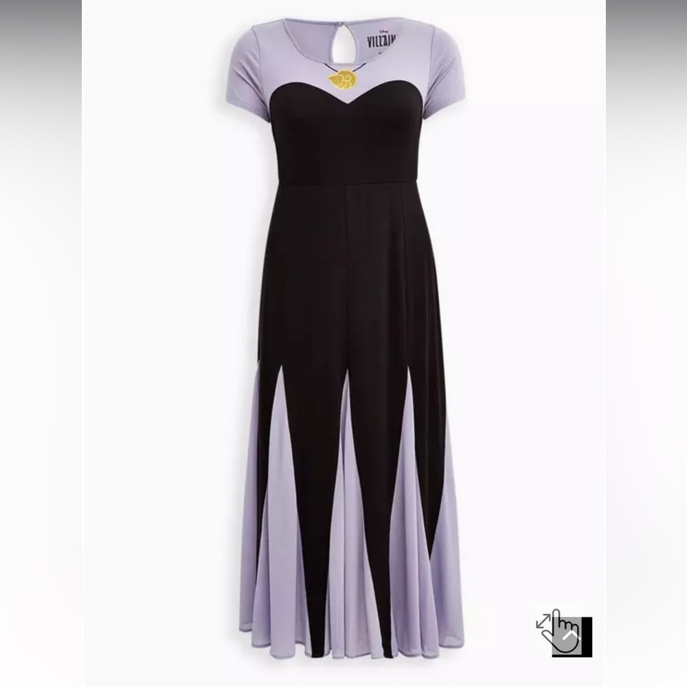 Torrid 2X Halloween Cosplay Disneybounding Ursula Tentacle Maxi Plus Dress NWT